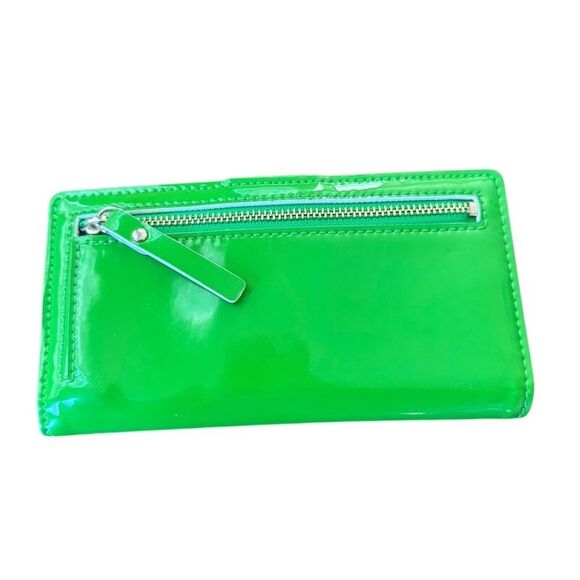 Kate Spade Wallet Patent Leather Snap Closure Green - Picture 3 of 7